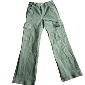 LOFT Green Cargo Pants‎ Women’s Size 00 / 24 Wide Leg Utility Style